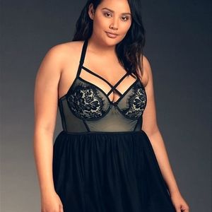 Torrid Strappy Mesh & Lace Babydoll
